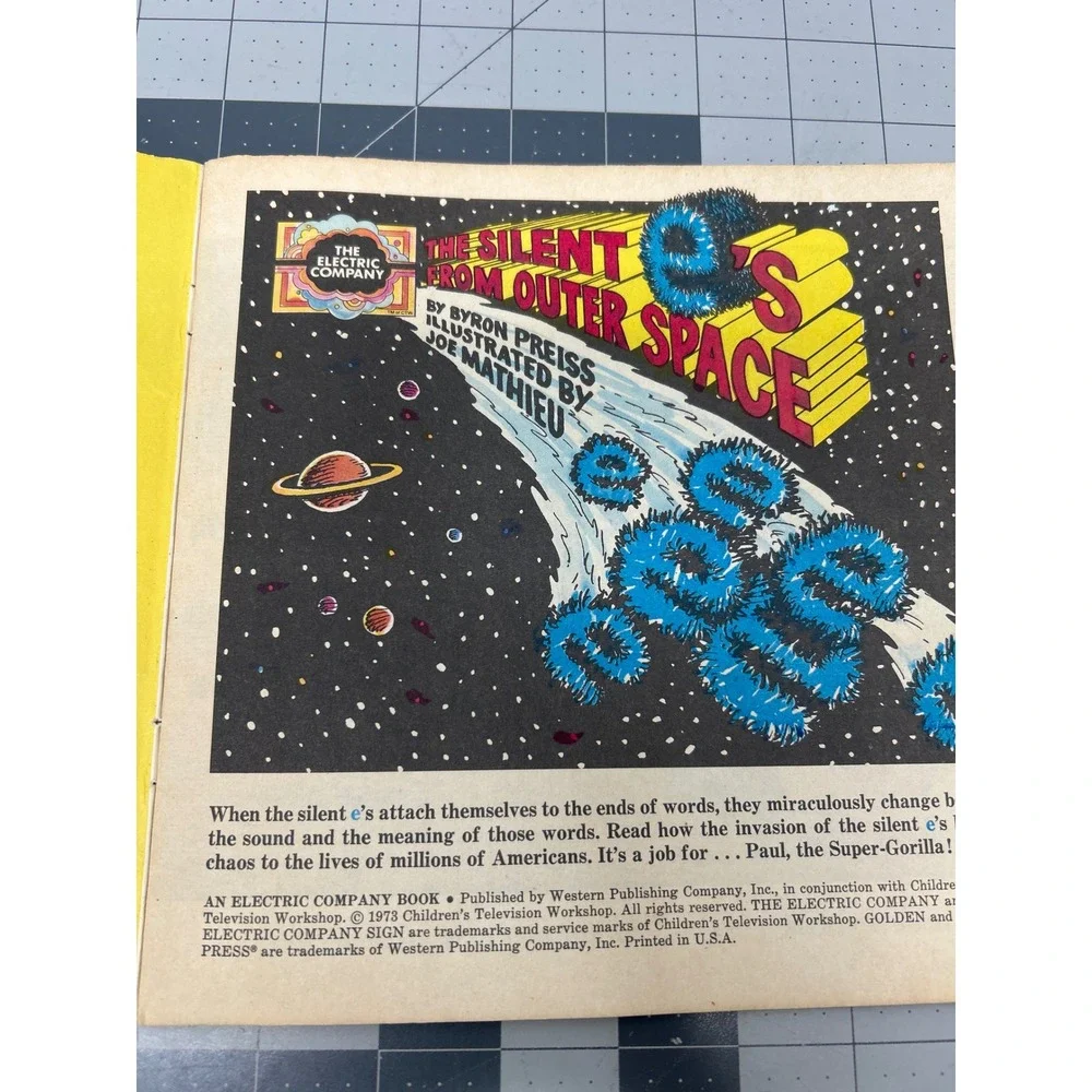 Vtg Golden Book The Electric Company Silent Es Book Sesame Street Pin Lenticular